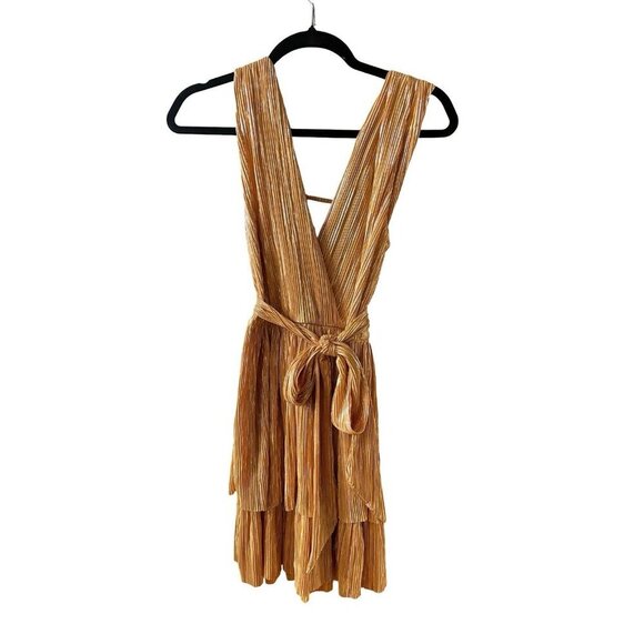 Sabina Musayev Alma Mini Dress In Mandarin Orange & Gold XS - Picture 6 of 10